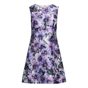 Dolce & Gabbana Purple Anemone Floral Silk Sleeveless Mini Dress 40 S